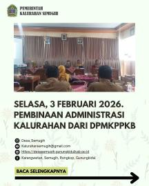 PEMBINAAN ADMINISTRASI KALURAHAN TAHUN 2026 OLEH DPMKPPKB